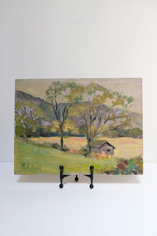 Signed Unframed Vintage Impressionist Landscape