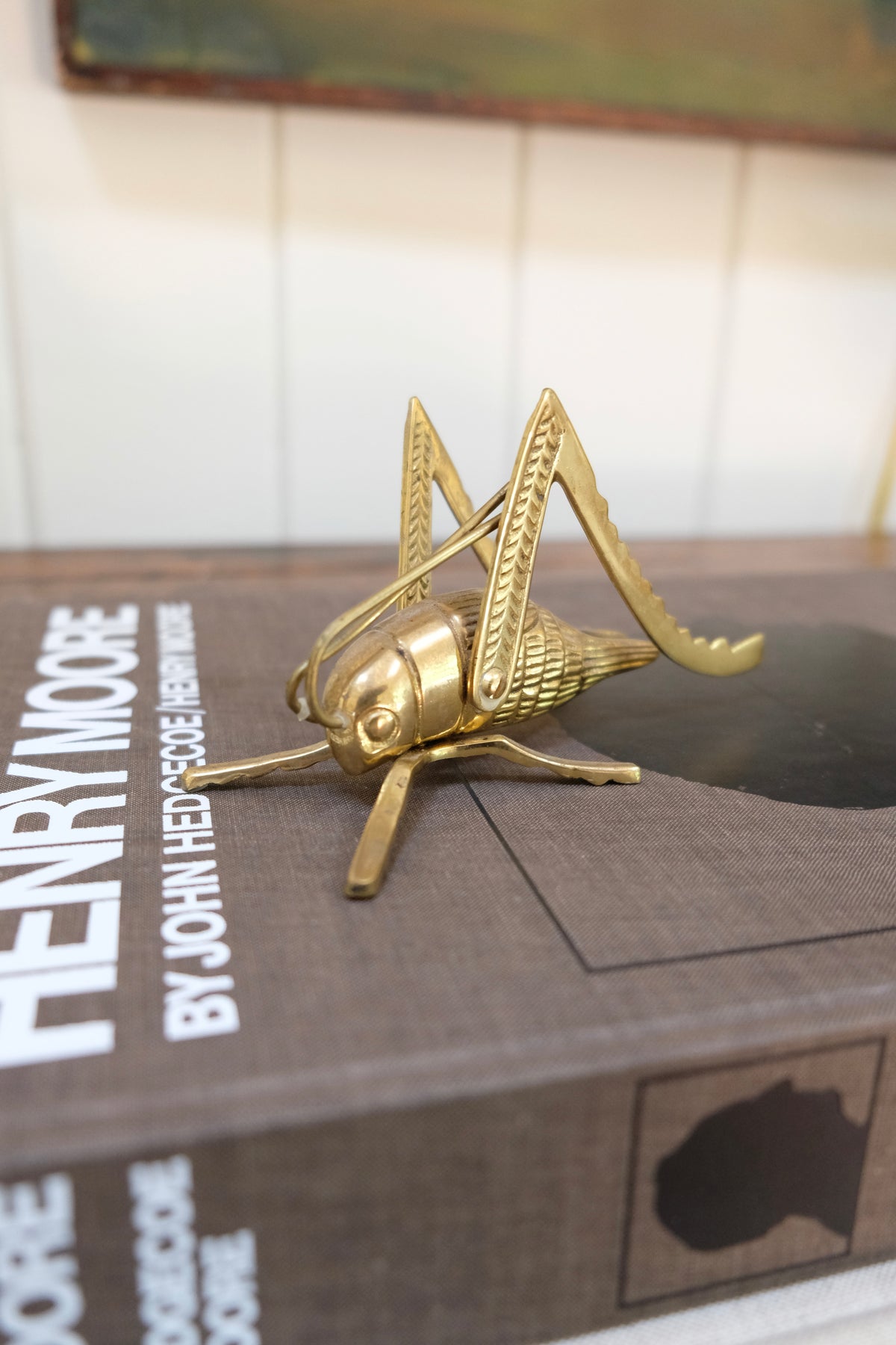 Vintage Solid Brass Grasshopper