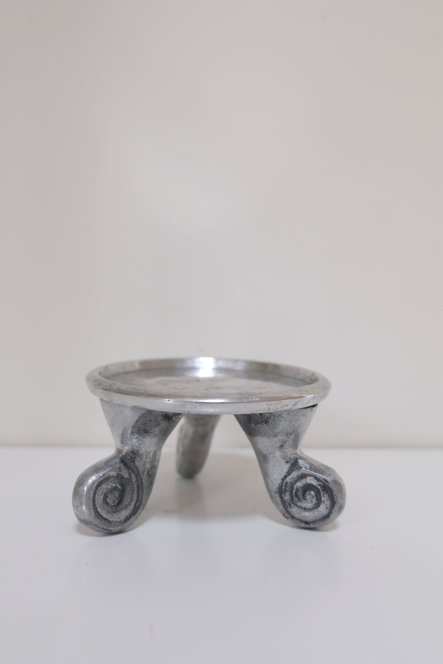 90s Metal Candle Stand with Swirled Feet