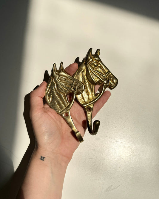 Vintage Brass Horse Hook #2
