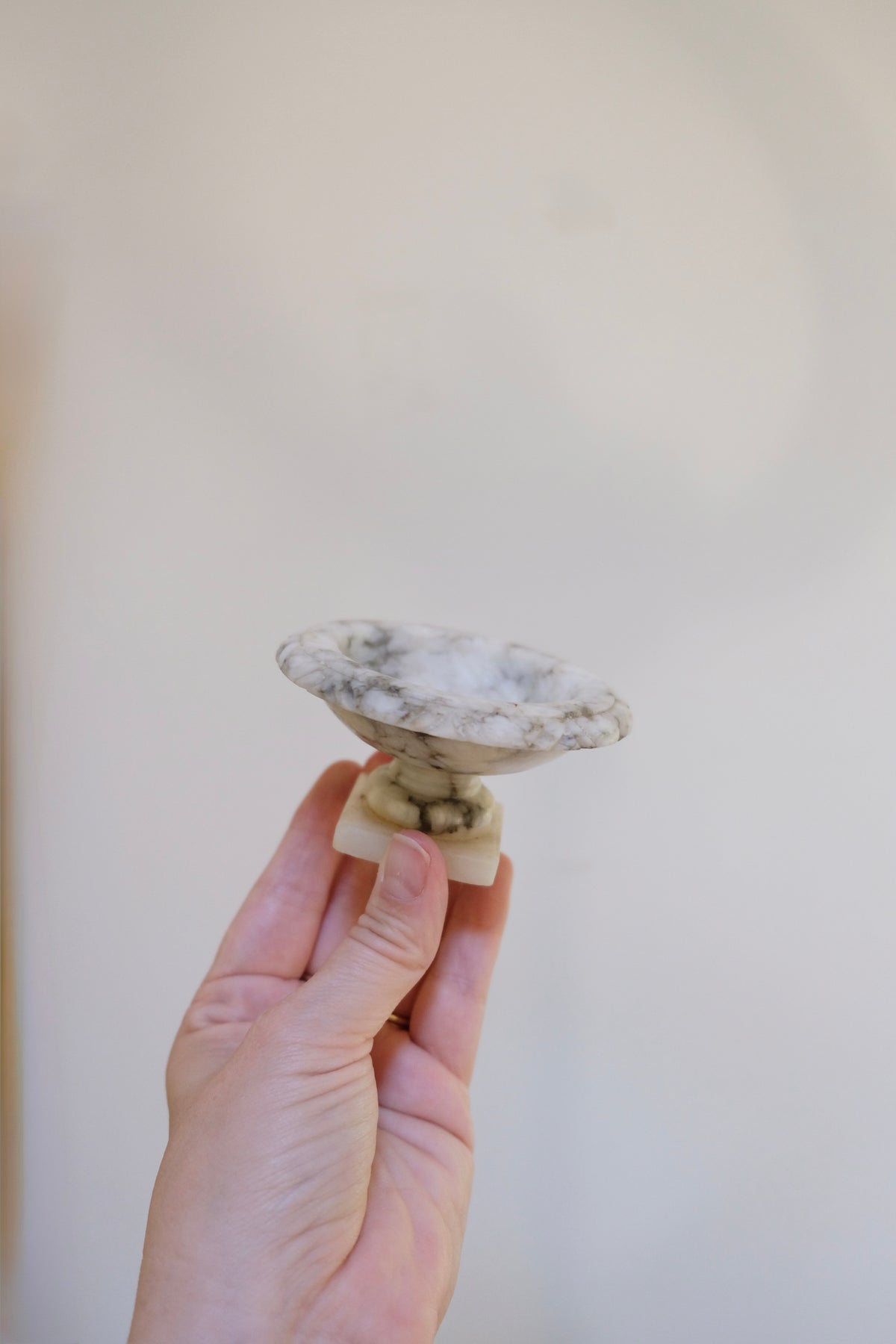 Mini Vintage Alabaster Bird Bath