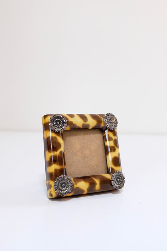 Vintage Painted Leopard Square Frame