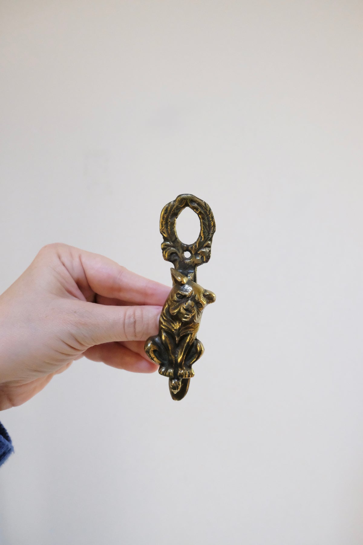English Brass Bulldog Door Knocker