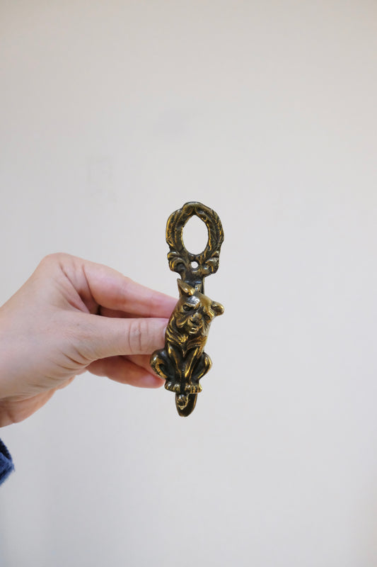 English Brass Bulldog Door Knocker