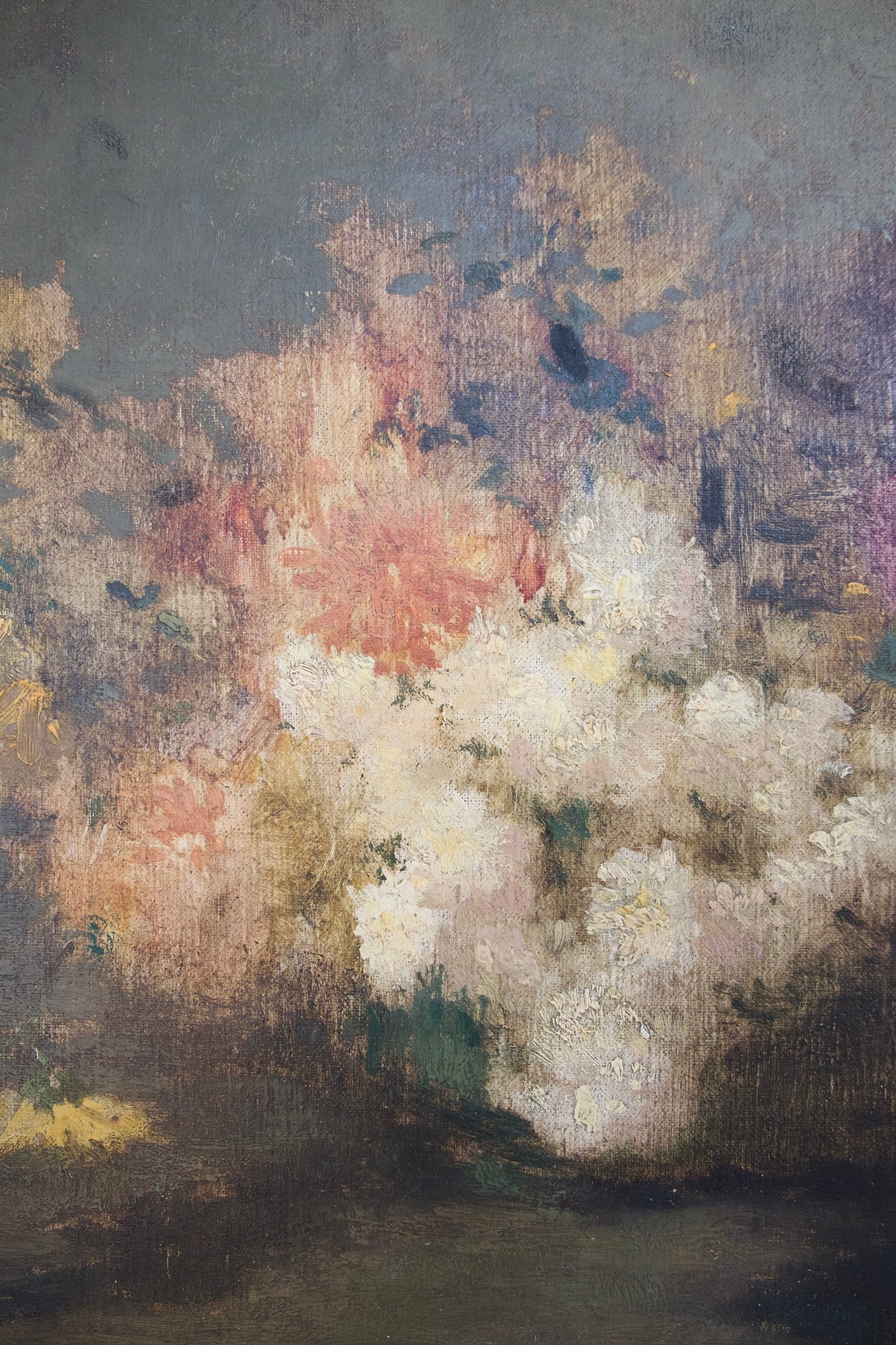 Antique Floral Still Life Oil Painting in Gilt Frame