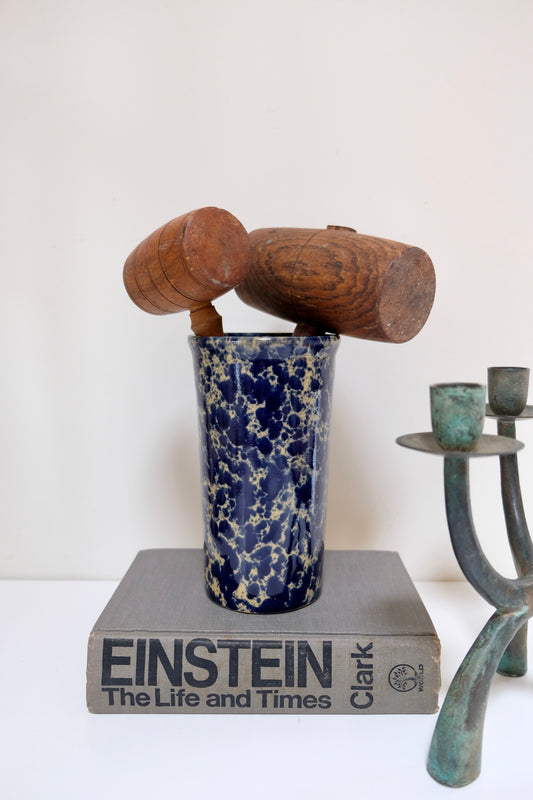 Bennington Pottery Dark Blue Agate Utensils Holder