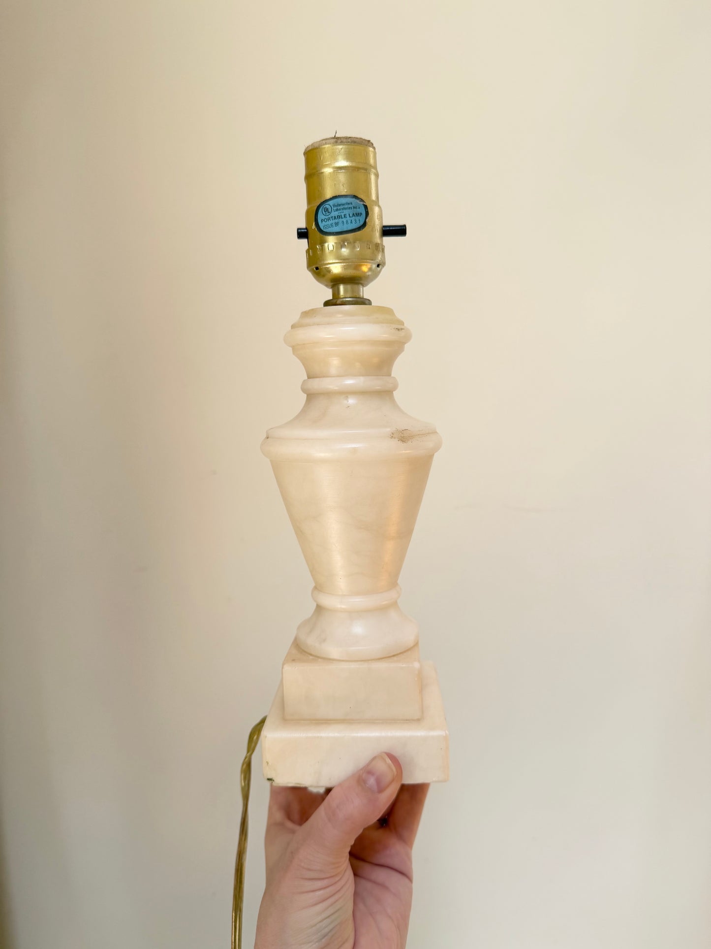 Mini Vintage Alabaster Lamp Base