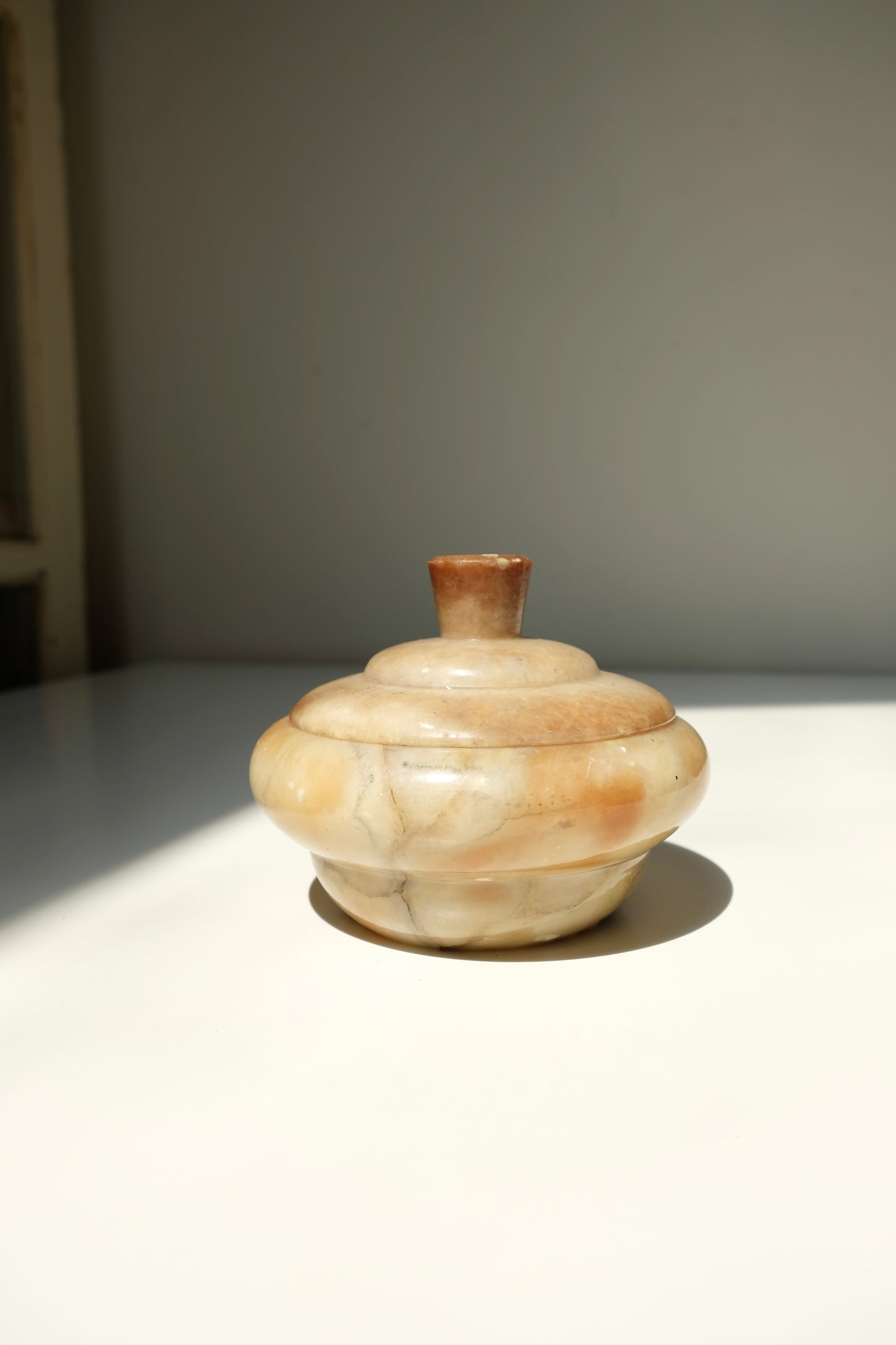 Vintage Alabaster Lidded Dish