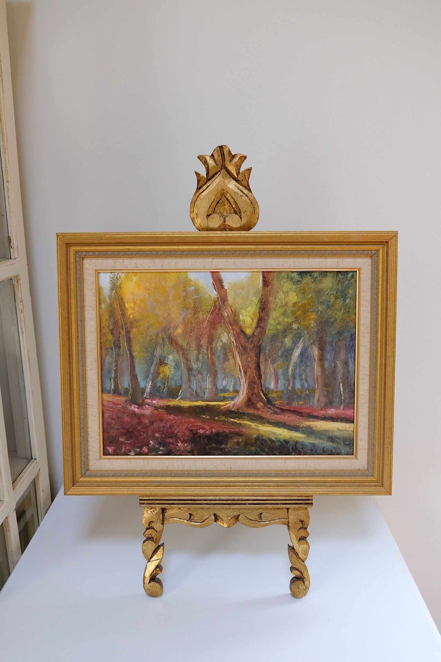 Signed Vintage Landscape Painting by Elaine Finsilver — 21.5” x 17”