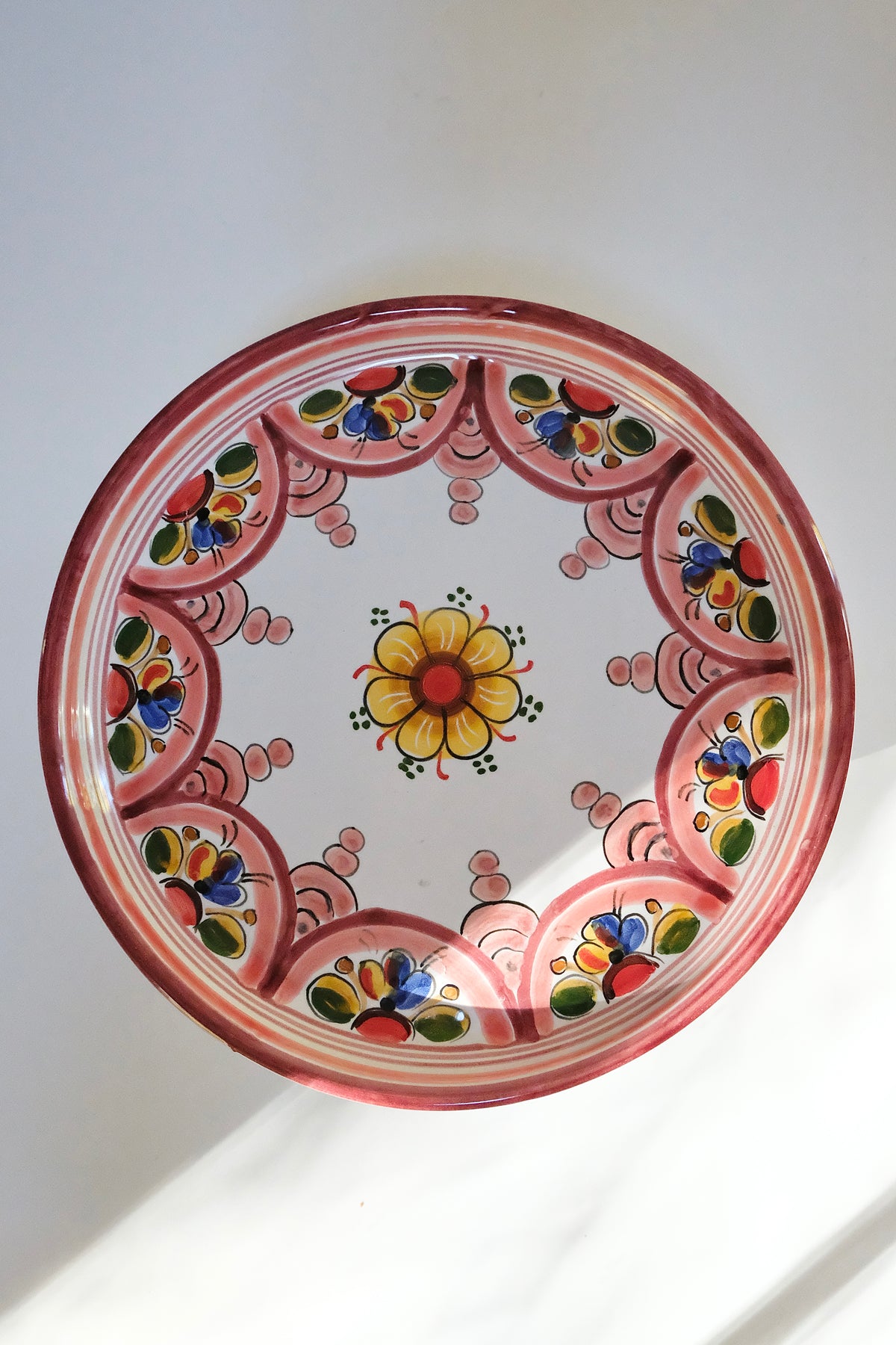 Vintage Italian Majolica Pedestal Bowl