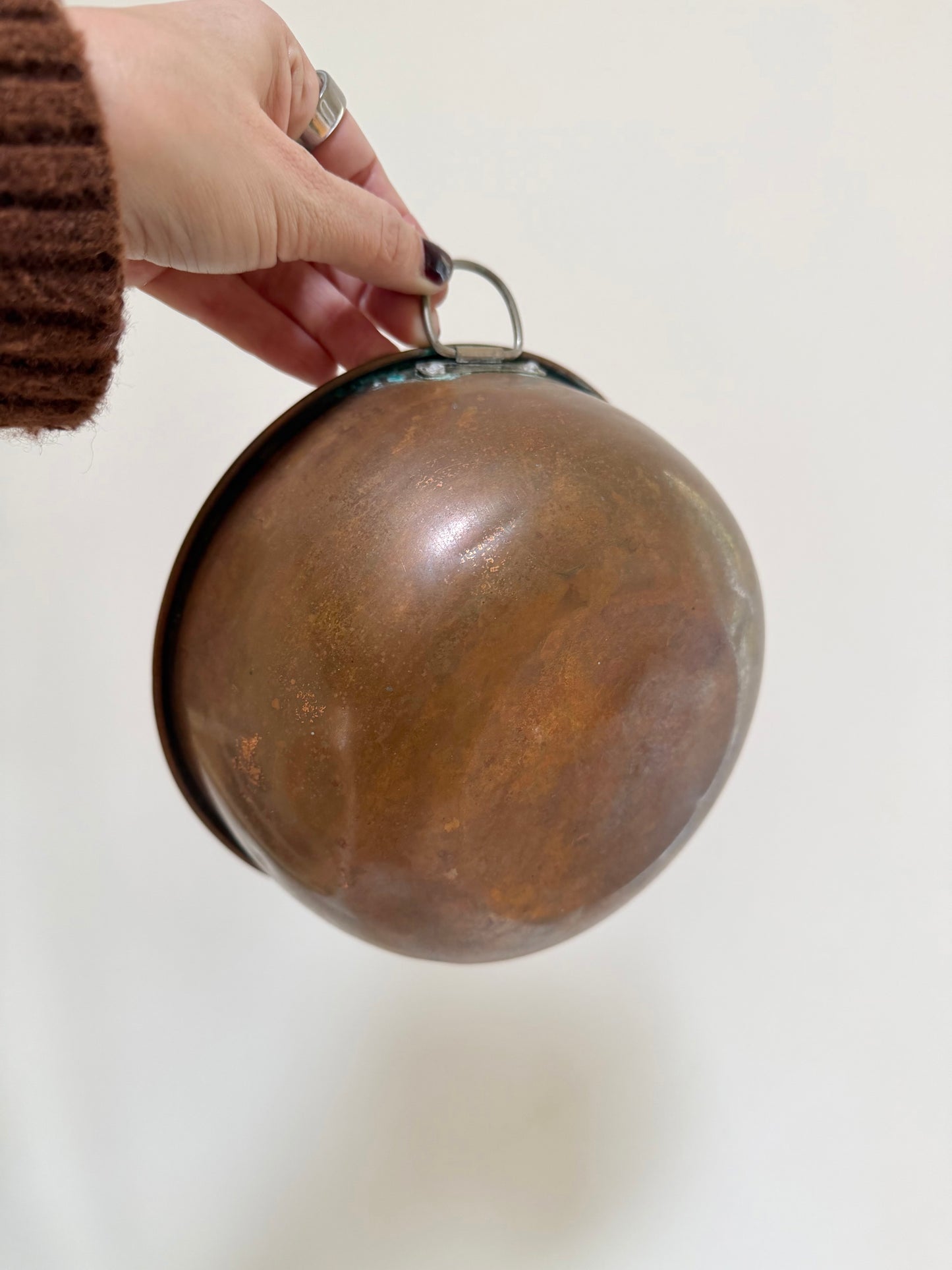 Set of 2 Copper Bowls with Rings — 7.5” x 3”
