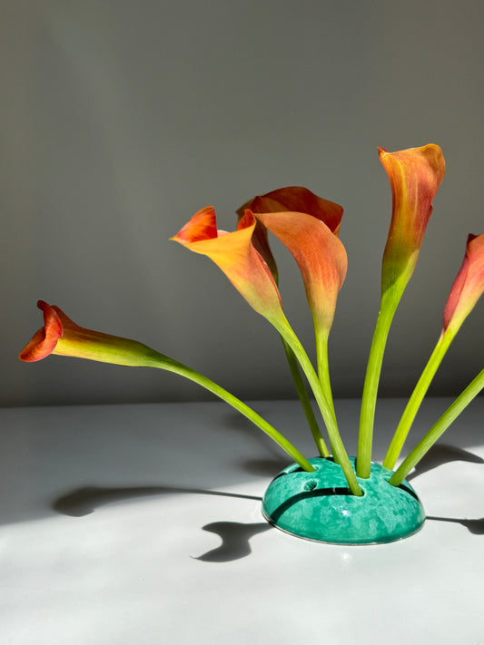 Ceramic Hand Made Glazed Flower Frog