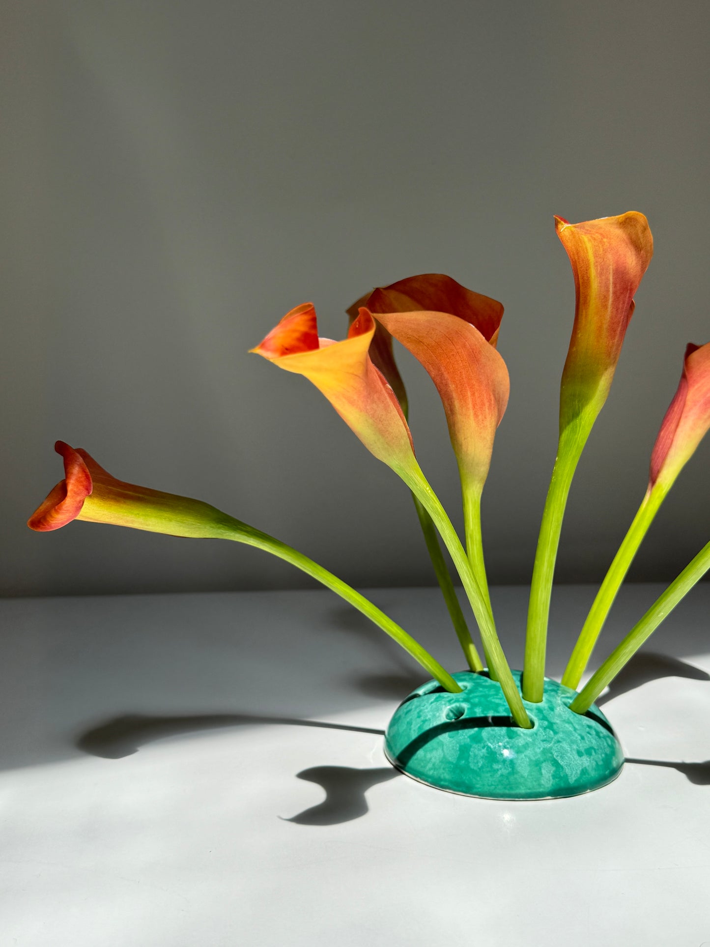 Ceramic Hand Made Glazed Flower Frog